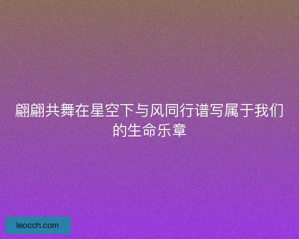翩翩共舞在星空下与风同行谱写属于我们的生命乐章