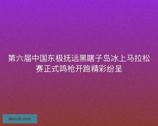 第六届中国东极抚远黑瞎子岛冰上马拉松赛正式鸣枪开跑精彩纷呈