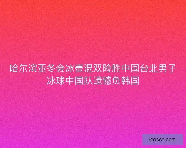 哈尔滨亚冬会冰壶混双险胜中国台北男子冰球中国队遗憾负韩国 哈尔滨亚冬会冰壶混双险胜中国台北男子冰球中国队遗憾负韩国